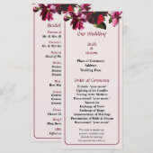 Hochzeitsprogramm für Rosa und Magenta-Stiefmütter Programm (Vorne/Hinten)