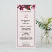 Hochzeitsprogramm für Rosa und Magenta-Stiefmütter Programm (Stehend Vorderseite)