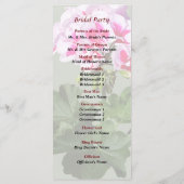 Hochzeitsprogramm für Rosa und Rotes Geranium Programm (Rückseite)