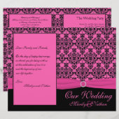 Hochzeitsprogramm für Rosa und Schwarze Damaskus (Vorne/Hinten)