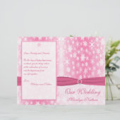 Hochzeitsprogramm für Rosa und Weiße Schneeflocken (Stehend Vorderseite)