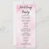Hochzeitsprogramm für Rosa und Weiße Sterne (Rückseite)