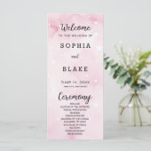 Hochzeitsprogramm für Rosa und Weiße Sterne (Stehend Vorderseite)
