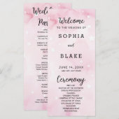 Hochzeitsprogramm für Rosa und Weiße Sterne (Vorne/Hinten)