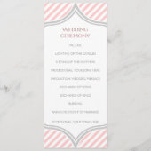 Hochzeitsprogramm für Rosa, Weiß, Graustreifen Programm (Rückseite)