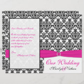 Hochzeitsprogramm für Rosa, Weiß und Schwarze Dama (Vorne/Hinten)