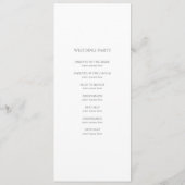 Hochzeitsprogramm für Rose Programm (Rückseite)