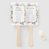 Hochzeitsprogramm für Rose und Orchideen Fächer (Vorne und Hinten)