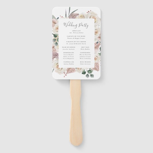 Hochzeitsprogramm für Rose und Orchideen Fächer (Rückseite)