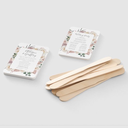 Hochzeitsprogramm für Rose und Orchideen Fächer (Non-assembled)