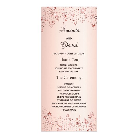 Hochzeitsprogramm für Rose Werbekarte (Vorne)