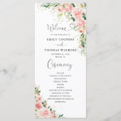 Hochzeitsprogramm für Rosen in Rosa Blush Programm (Vorderseite)
