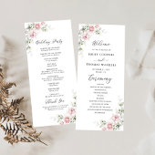 Hochzeitsprogramm für Rosen in Rosa Blush Programm