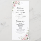 Hochzeitsprogramm für Rosen in Rosa Blush Programm (Vorderseite)