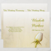 Hochzeitsprogramm für Rosenblüten (Vorne/Hinten)