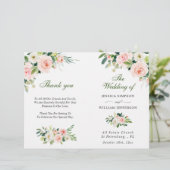 Hochzeitsprogramm für Rosenblütenrosen-Blume (Stehend Vorderseite)