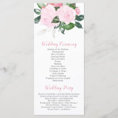 Hochzeitsprogramm für Rosengrün in Pale Pink Programm (Rückseite)