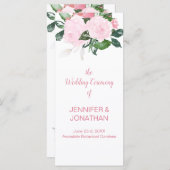 Hochzeitsprogramm für Rosengrün in Pale Pink Programm (Vorne/Hinten)