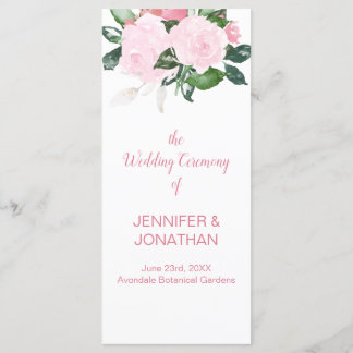 Hochzeitsprogramm für Rosengrün in Pale Pink Programm