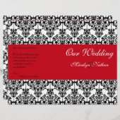 Hochzeitsprogramm für Rot, Schwarz und Weiß (Vorne/Hinten)