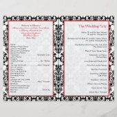 Hochzeitsprogramm für Rot, Schwarz und Weiß (Rückseite)