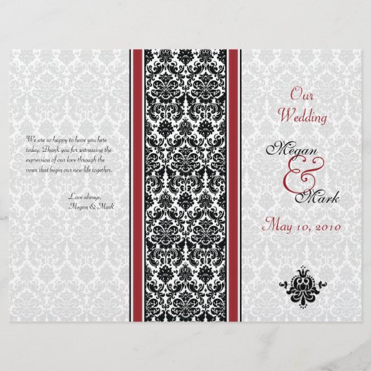 Hochzeitsprogramm für Rot und Schwarz (Vorderseite)