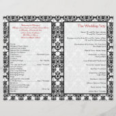 Hochzeitsprogramm für Rot, Weiß und Schwarz (Rückseite)