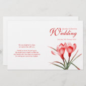 Hochzeitsprogramm für Rote Blumen (Vorne/Hinten)