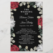 Hochzeitsprogramm für Rote Blumen (Vorderseite)