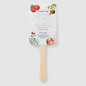 Hochzeitsprogramm für Rote Granaten Fächer (Rückseite)