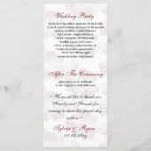 Hochzeitsprogramm für rote Monogramm Programm (Rückseite)