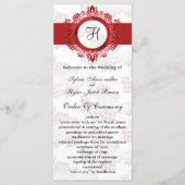 Hochzeitsprogramm für rote Monogramm Programm (Vorderseite)