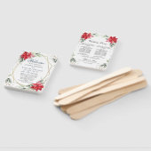 Hochzeitsprogramm für Rote Poinsettia Grün Fächer (Non-assembled)