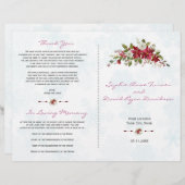 Hochzeitsprogramm für Rote Poinsettia Snowflakes (Vorne/Hinten)