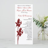 Hochzeitsprogramm für rote Rosen Programm (Stehend Vorderseite)