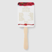 Hochzeitsprogramm für rote Rosen und Herz Fächer (Rückseite)