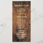 Hochzeitsprogramm für rote Rosen und Reitsport-Wes Programm (Rückseite)