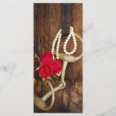 Hochzeitsprogramm für rote Rosen und Reitsport-Wes Programm (Vorderseite)