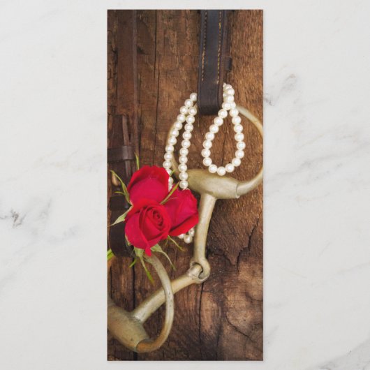 Hochzeitsprogramm für rote Rosen und Reitsport-Wes Programm (Vorderseite)