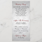 Hochzeitsprogramm für Rote Schneeflocken Programm (Rückseite)