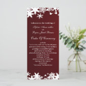 Hochzeitsprogramm für Rote Schneeflocken Programm (Stehend Vorderseite)