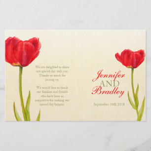 Hochzeitsprogramm für Rote Tulpen