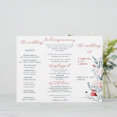 Hochzeitsprogramm für Rote und Blaue Blume (Stehend Vorderseite)