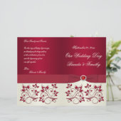 Hochzeitsprogramm für Rote und Elfenbeinblumen (Stehend Vorderseite)