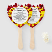 Hochzeitsprogramm für Rote und Gelbe Herzen und Ro Fächer (Vorne und Hinten)