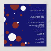 Hochzeitsprogramm für rote, weiße, blaue Polka Dot Programm (Vorderseite)