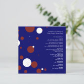 Hochzeitsprogramm für rote, weiße, blaue Polka Dot Programm (Stehend Vorderseite)