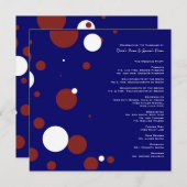 Hochzeitsprogramm für rote, weiße, blaue Polka Dot Programm (Vorne/Hinten)