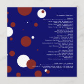 Hochzeitsprogramm für rote, weiße, blaue Polka Dot Programm (Rückseite)