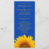 Hochzeitsprogramm für Royal Blue Yellow Sunflower Programm (Vorderseite)
